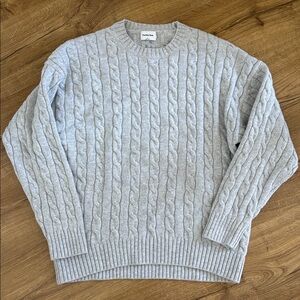 Aritzia Sunday Best Gray Cable Knit Women's Sweater Small